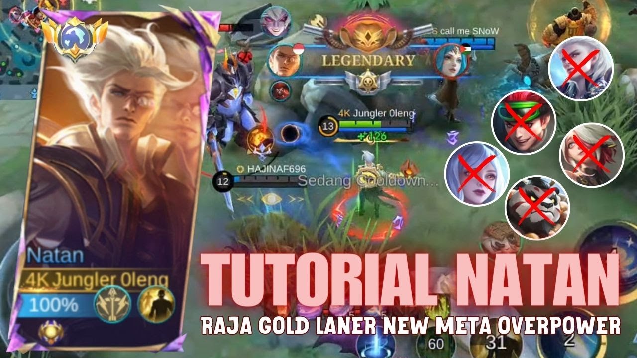 TUTORIAL HERO NATAN RAJA GOLD LANER | GAMEPLAY MOBILE LEGENDS - YouTube