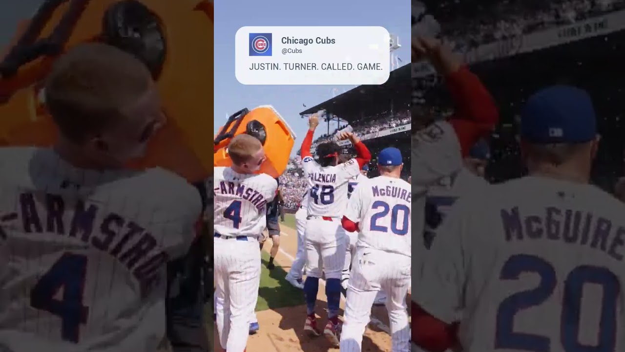 This angle of Justin Turner's FIRST regular season WALK-OFF HR in 17-season career 🔥🥹 (via @cubs/TT)