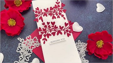 How To Make a Tri-Fold Slimline Card using the Lovely Layers Heart Die