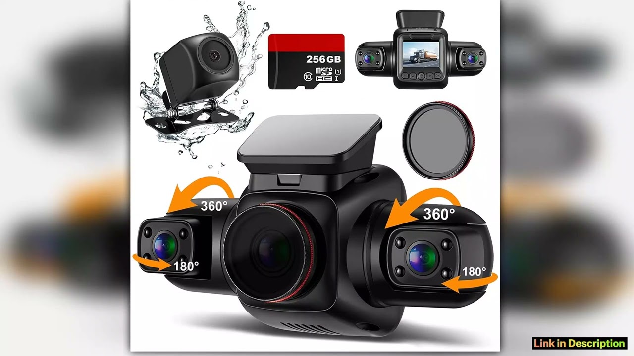 4 Channel Dash Cam 360Panoramic View 41080P Camera GPSWiFi CPL Filter 8 Infrared Lights Night Visio