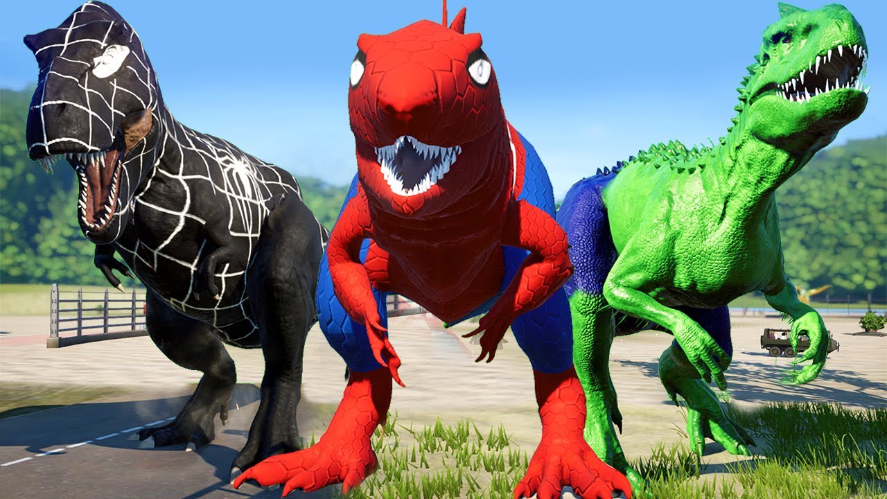 Con Khủng Long Bạo Chúa Siêu Nhân Nhện T-ReX đánh đấu Khủng Long HULK - khung log