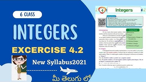 #6maths# #integers# Excercise 4.2, New Syllabus ap