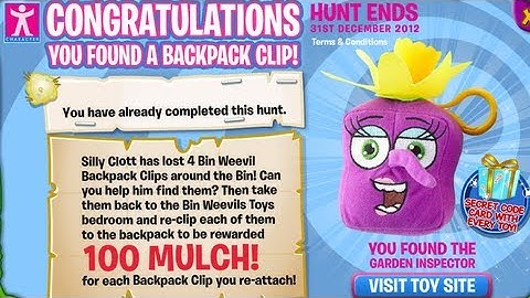 Bin Weevils - Backpack Clips Hunt