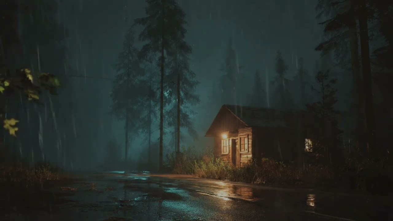 Heavy Rain at Night in the Forest – Fall Asleep Instantly with Forest Rain and Peaceful Night Dreams
