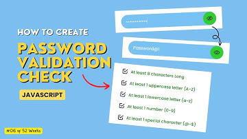 Password Validation Check in HTML CSS & JavaScript | Show Hide Password Toggle
