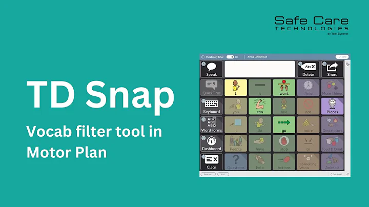 TD Snap:  Vocabulary Filter tool on the Motor Plan Pageset