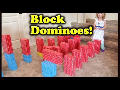 Chain Reaction Dominoes with Melissa and Doug Jumbo Cardboard Blocks
