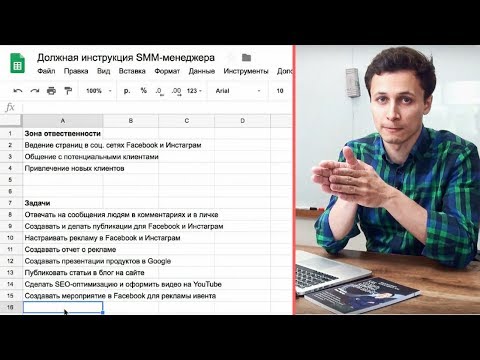 ДОЛЖНОСТНАЯ ИНСТРУКЦИЯ SMM-МЕНЕДЖЕРА | Пример | Как описать должность в Google таблицах? Видеоурок