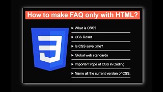 🔵Do you know you can create FAQ with HTML!! || FAQ page design || Let's code!!  || CodeWithDolly