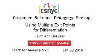 Jan 2016 - Using Multiple Exit Points for Differentiation