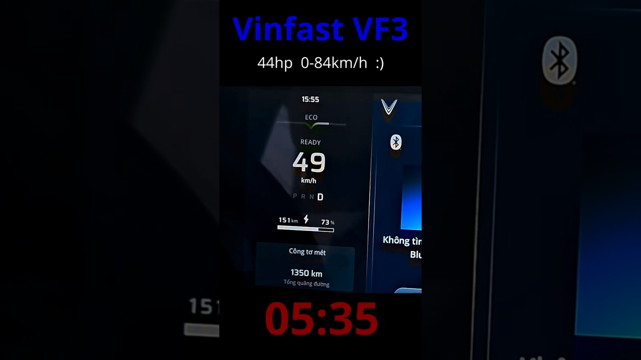Vinfast VF3 0-84 km/h acceleration