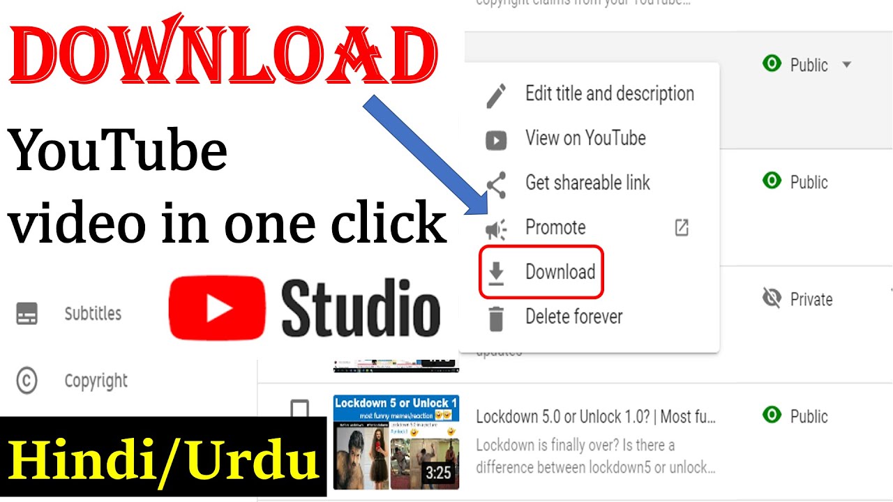 How to download your own  videos from new  Studio