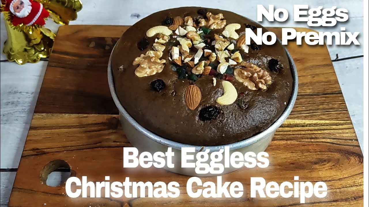 Eggless Christmas Plum Cake No Rum,No Eggs Fruit Cake Recipe for