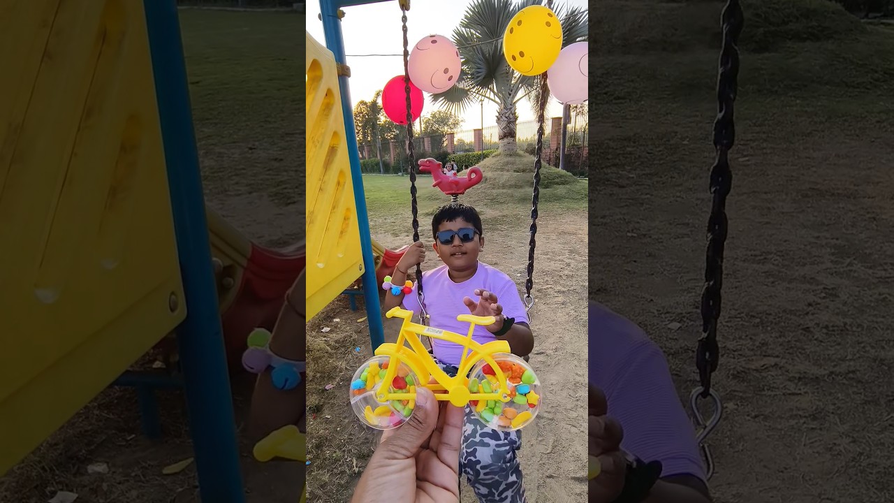 cute baby enjoying lakadi ki Kathi 😱🚴🎉