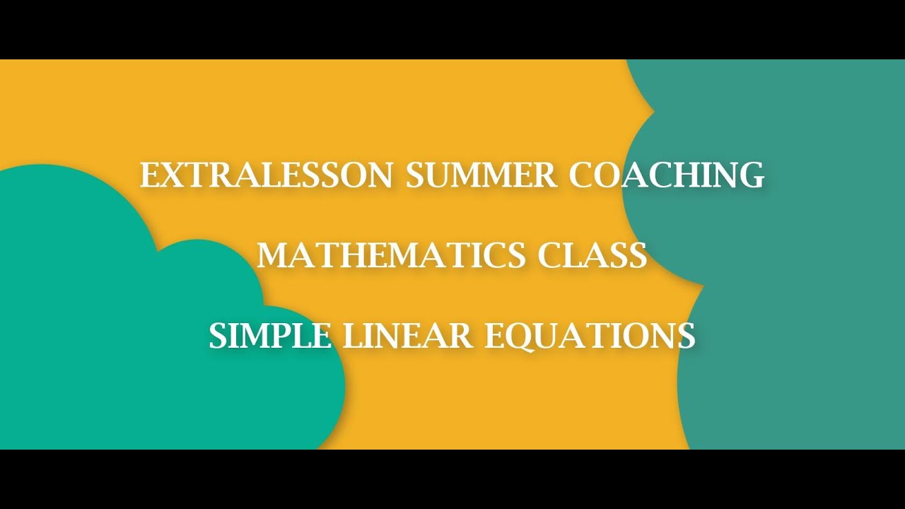 Simple linear Equation - YouTube