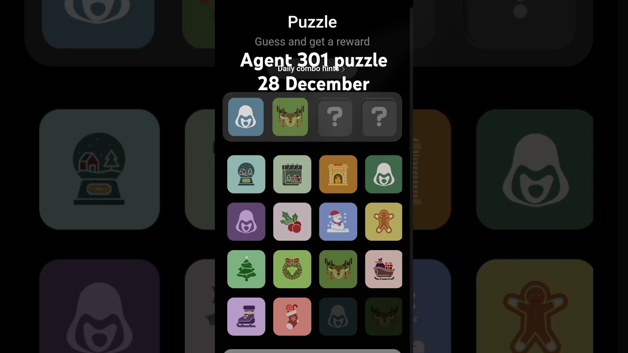 🙂 agent 301 puzzle of the day  | agent 301 code 28 December 😆