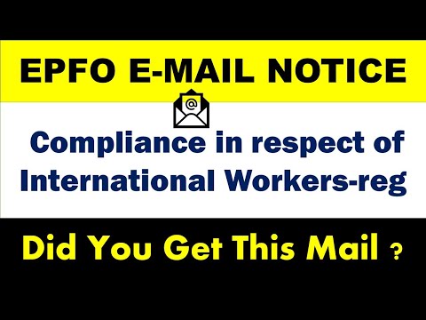 EPFO IW-1 Return Compliance E-mail Notice | Compliance in respect of International Workers-reg