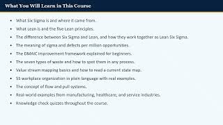 04 SixSigmaLean Beginner Course Overview