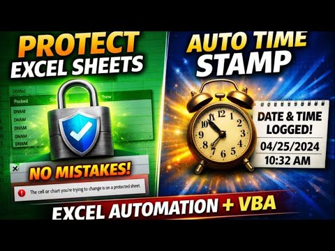 🔒 Protect Cells + Auto Timestamp with VBA (Office Ready Skills)