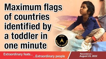 Maximum flags of countries identified by a toddler in one minute