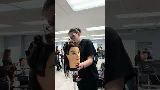 First Time Doing a 45° Haircut ✂️ | Cosmetology Student