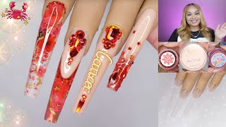 ♋︎ Zodiac Series: Cancer Nail Design | Hard Builder Gel Nails Tutorial
