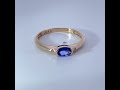 Tansanit Ring Gold 333 8K nat. Tansanit 0.46ct Natur Diamanten 0.05ct
