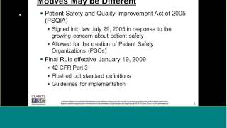 Webinar: Patient Safety Organization Participation - Clarity Group, Inc.