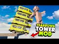 THROWING CARS and HUMANS OFF The TALLEST TOWER! - Teardown Mods