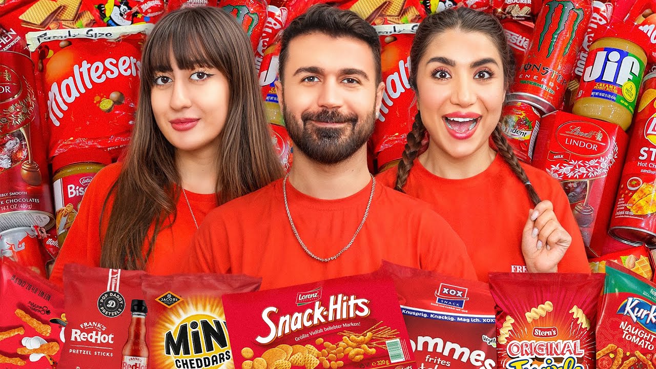 یک روز قرمز زندگی کردیم🍎چالش ده روز با ده رنگ😍