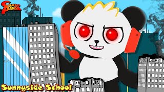 3D Combo Panda is Upgraded and Destroys the City! It's Crazy at Sunnyside School!