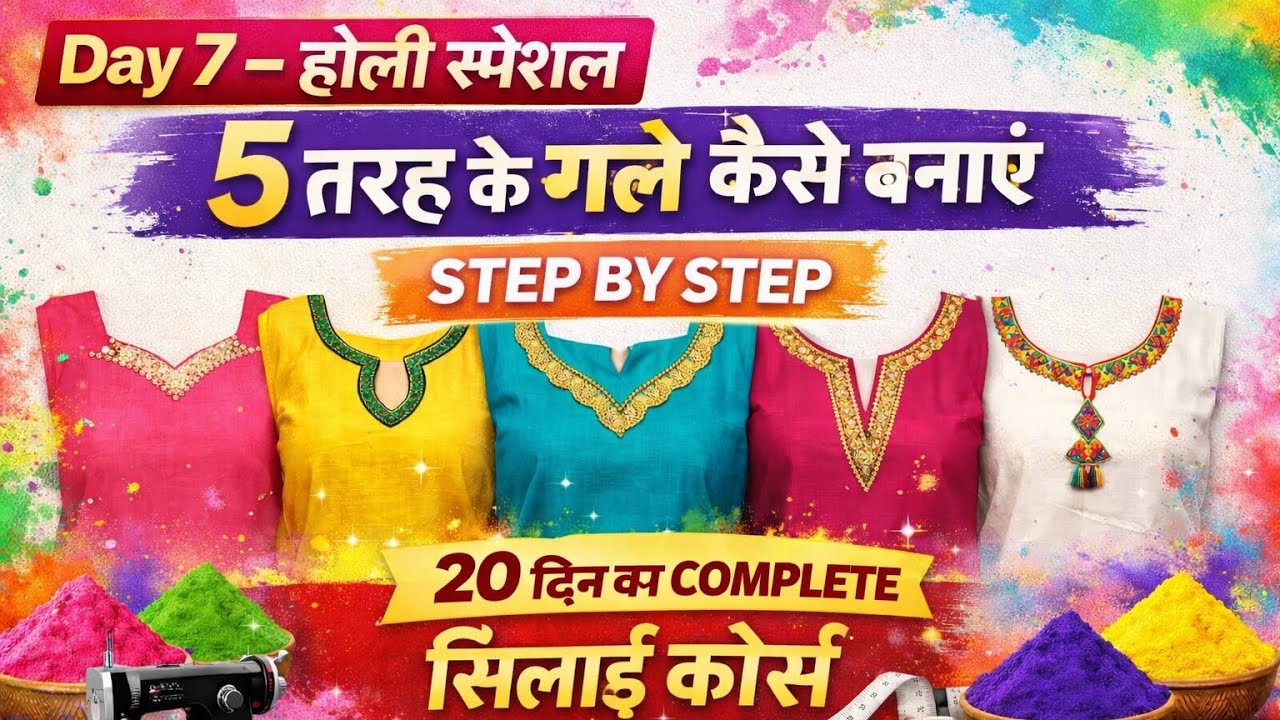  5 खूबसूरत गले के डिजाइन बनाना सीखें आसान तरीके से | Beginner to Advanced Neck Designs Day 7