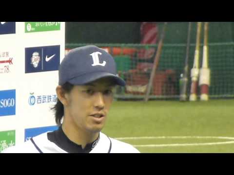 20140915 「じぃじばぁばに感謝して」という岸投手　＠西武ドーム