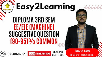 Diploma 3rd Sem EE/EIE Suggestion (Machine) | By David Das/Easy2Learning