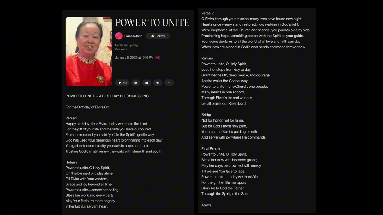 POWER TO UNITE   A Birthday Blessing Song [Composed By Bishop Andaya]
