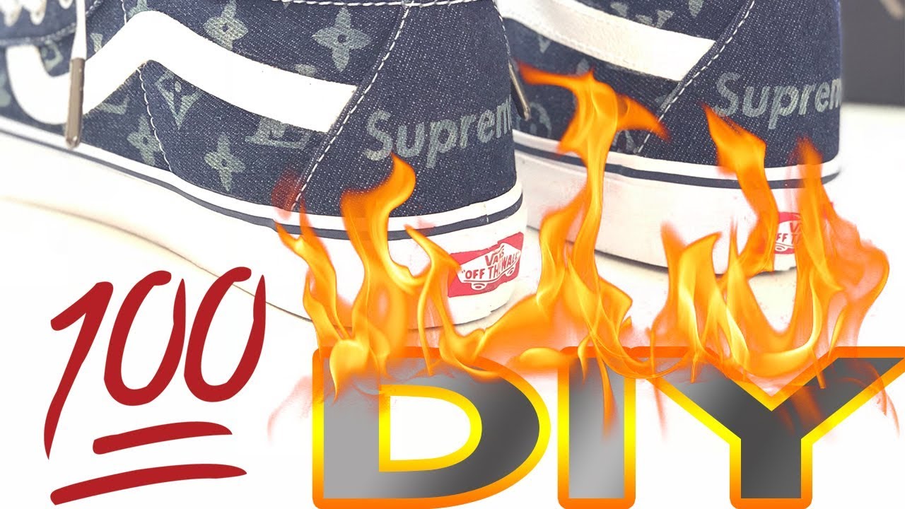 HOW TO: Louis Vuitton X SUPREME INSPIRED BLEACHED DENIM VANS SK8-HI