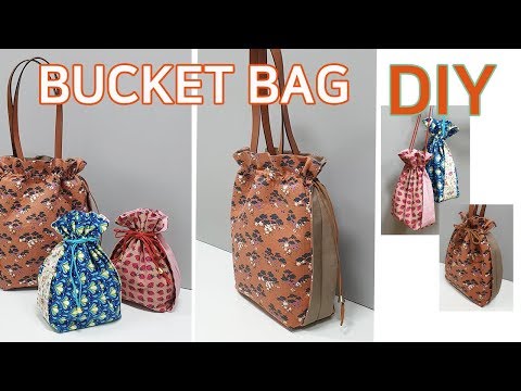 DIY Bucket bag/String bag/쉬운 스트링백 만들기/버킷백 만들기/Machen Sie eine Beuteltasche