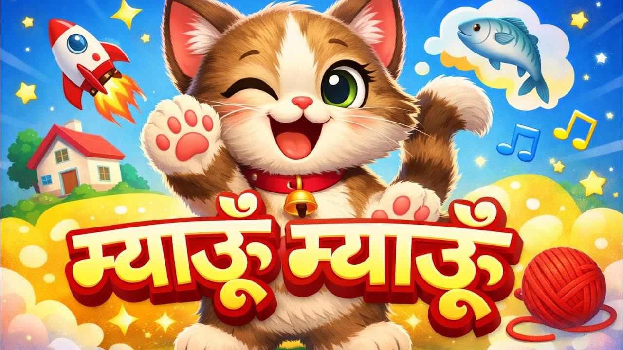 🐱 म्याऊँ म्याऊँ बिल्ली रानी | Funny Cat Song for Kids | Hindi Rhymes S01 Ep05