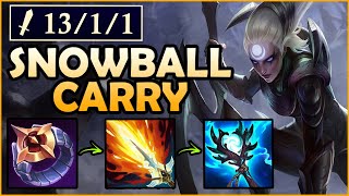 SNOWBALLING A HIGH ELO GAME - Diana vs Tristana Mid  - League of Legends Gameplay