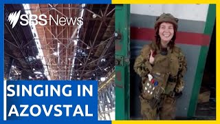 Ukrainian solider sings in Azovstal Steel Plant | SBS News