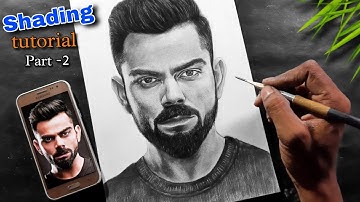 How to draw Virat Kohli || step by step Shading tutorial Part - 2 || Virat kohli Drawing