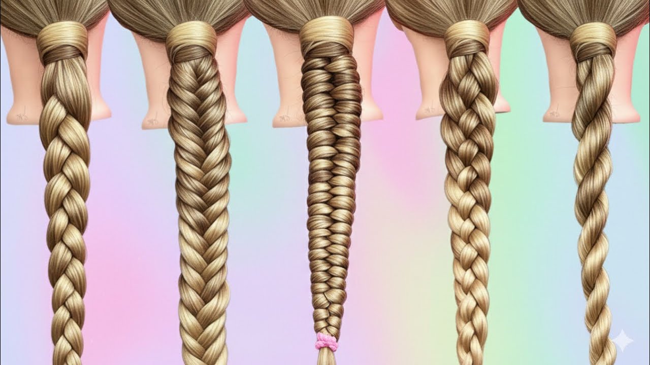 ❣️ 5 Must-Know Braids for Beginners | Hair Tutorial 💜 Step _ By _ Step