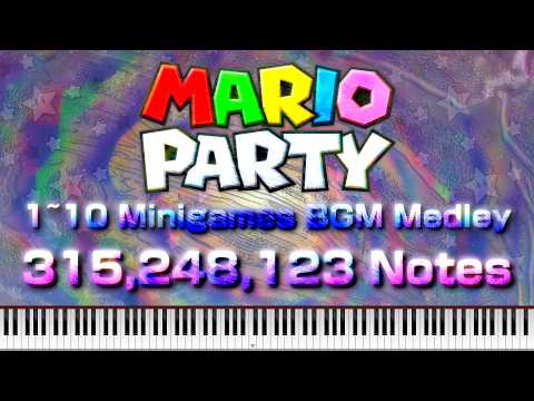 [Black MIDI] Mario Party 1~10 Minigames BGM Medley - 315 Million Notes