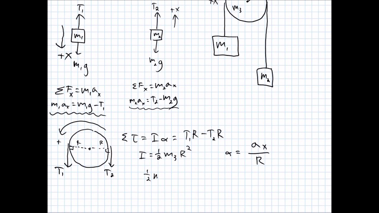 Atwoods Machine Example 3 YouTube