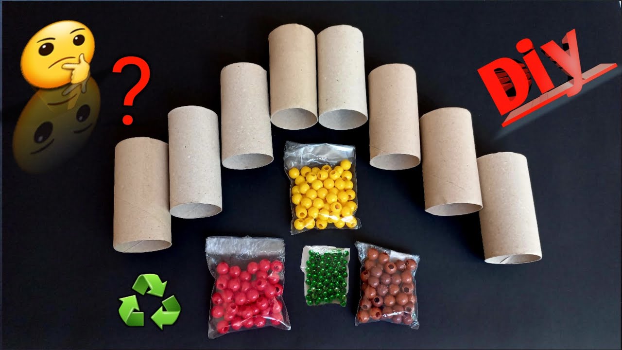 Отличные идеи по переработке! посмотрите, что я сделала из рулонов туалетной бумаги и бусин 👌😍