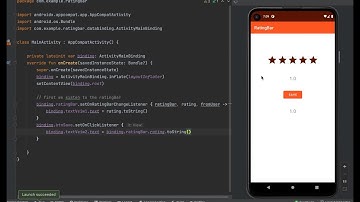 Using RatingBar and viewBinding 2023 | kotlin | Android Studio