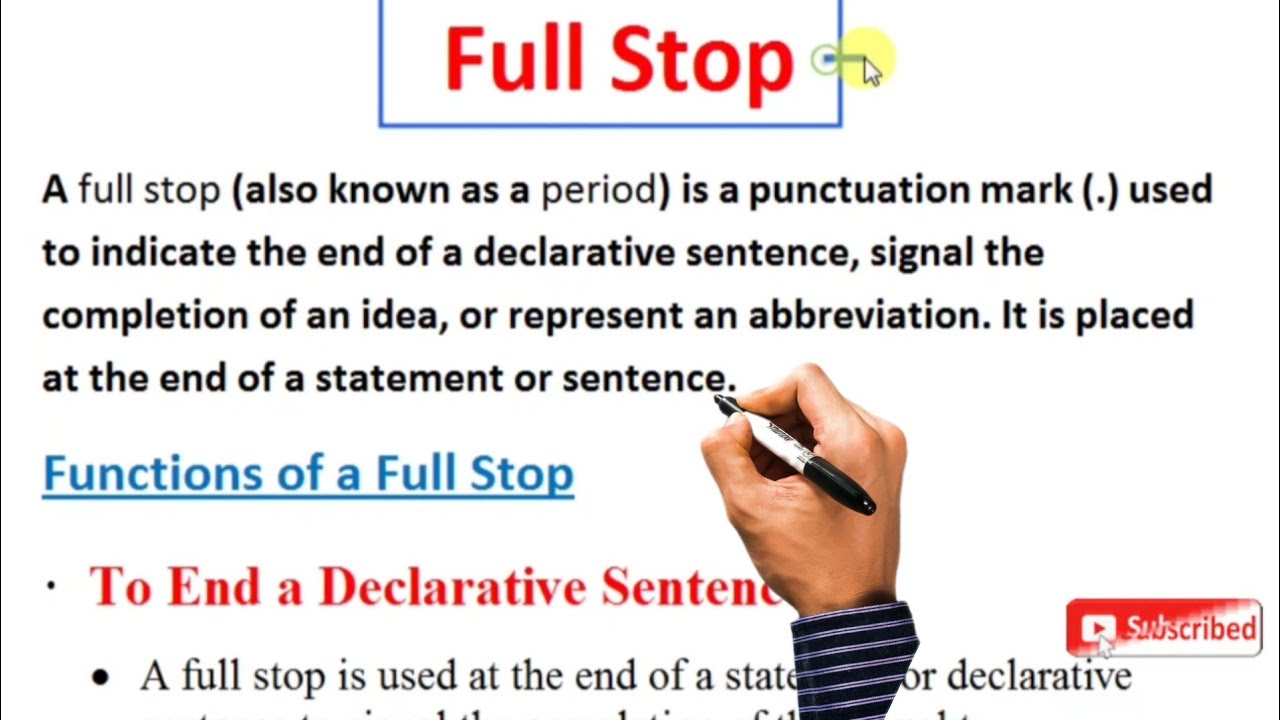 Full Stop (.) And Its Usages | Learn English Grammar| #Fullstop - YouTube
