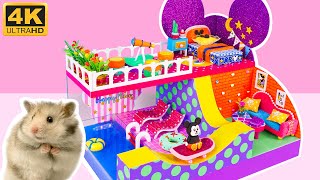 DIY Miniature Cardboard House 52 ❤️ Build Mickey Mouse House With Rainbow Slide and Pool