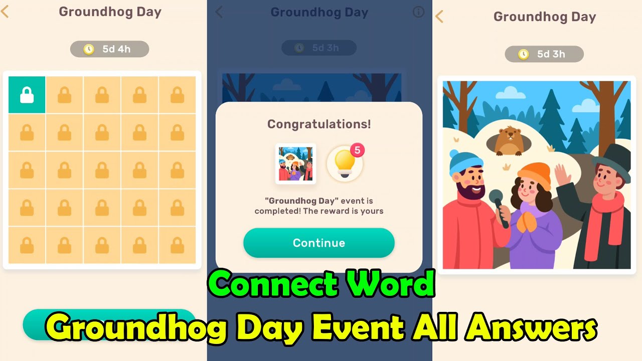 Connect Word Groundhog Day Event All Answers