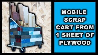 Mobile storage cart from 1 sheet of plywood
